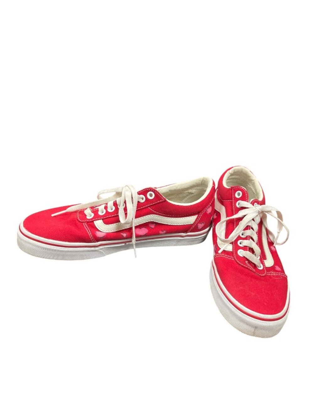 Vans Off The Walls mens red heart graph low top sneakers sz 8.5 SKU 10-251